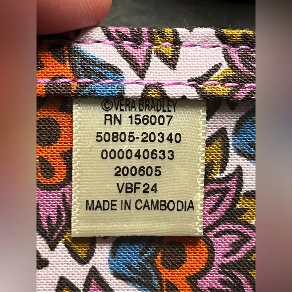 Vera Bradley Cotton Essential Luggage Tag Scaevola Fan NWOT - Picture 4 of 8